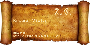 Krauss Viola névjegykártya